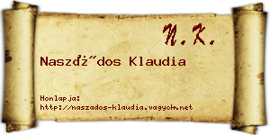 Naszádos Klaudia névjegykártya