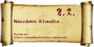 Naszádos Klaudia névjegykártya